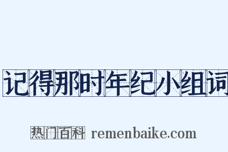 记得那时年纪小组词是什么意思的图片